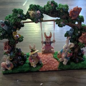 JCPenney Easter Bunny Swing Decor - Green and Pink